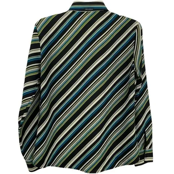 Guess Vintage Striped Y2K Button Up Blouse Size M - Picture 4 of 6